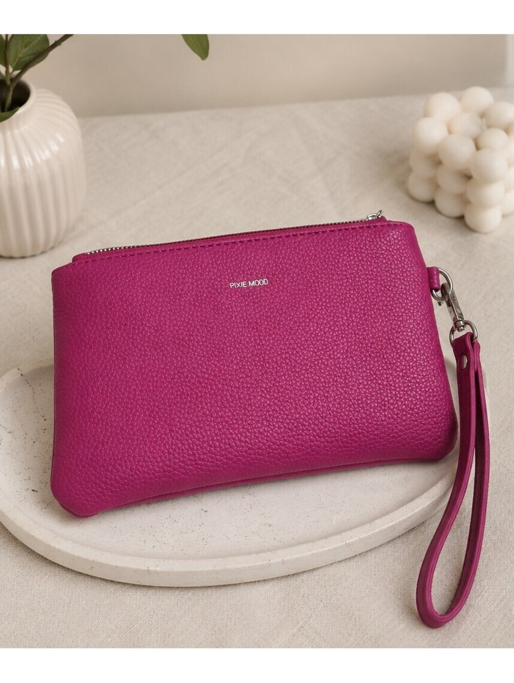 Pixie Mood 2 Pocket Magenta Wristlet Clutch Purse